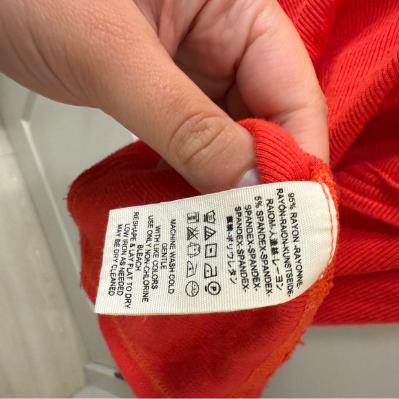 Free People We The Free Alameda Cowl Neck Sweater XS Coral Red Dolman Oversized - Picture 9 of 11